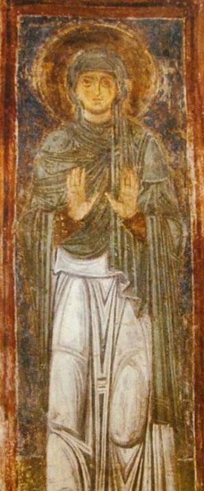 성녀 마크리나_by Anonymous in 11th century_in the Cathedral of St Sophia in Kyiv_Ukraine.jpg